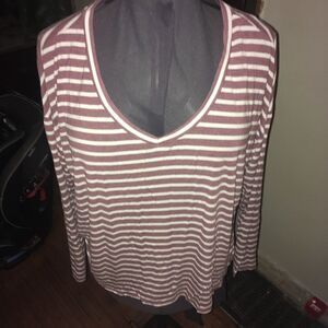AEO Soft & Sexy striped v-neck tee